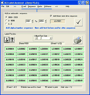 TCE Screen shot of Software